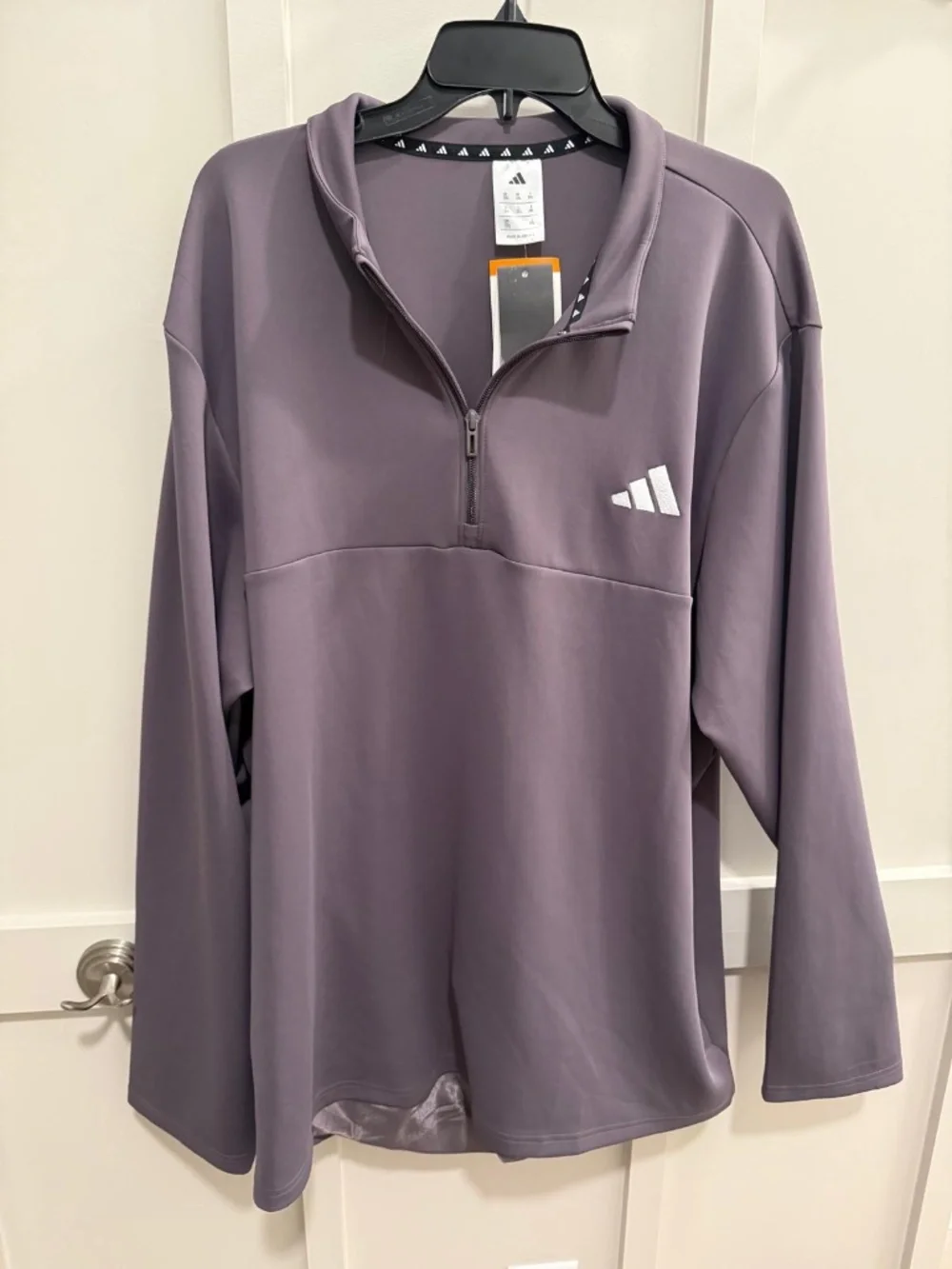 BRAND NEW ADIDAS Men 1/4 Quarter Zip Long Sleeve Pullover Top - 2XL XXL